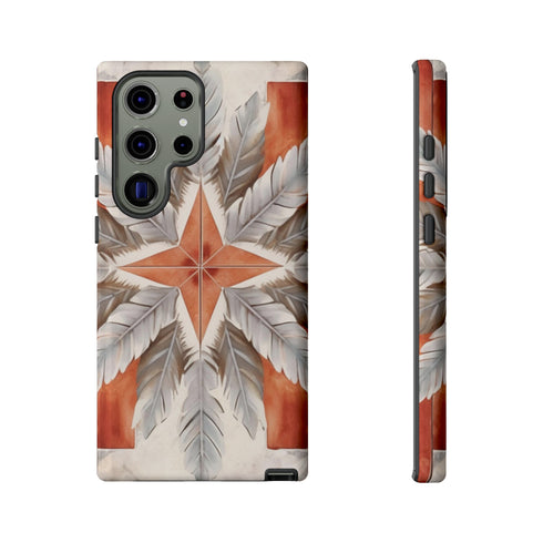 Silver Feather Compass - Impact Resistant Phone Case
